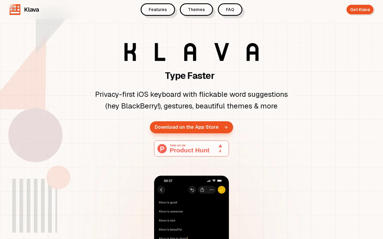 Privacy-first iOS Keyboard with above-key predictions