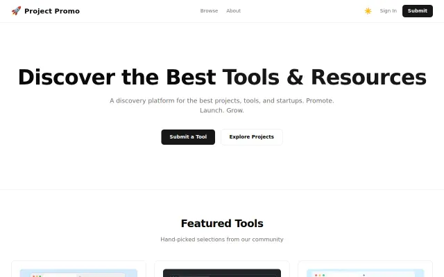 Project Promo – startup and project promotion platform