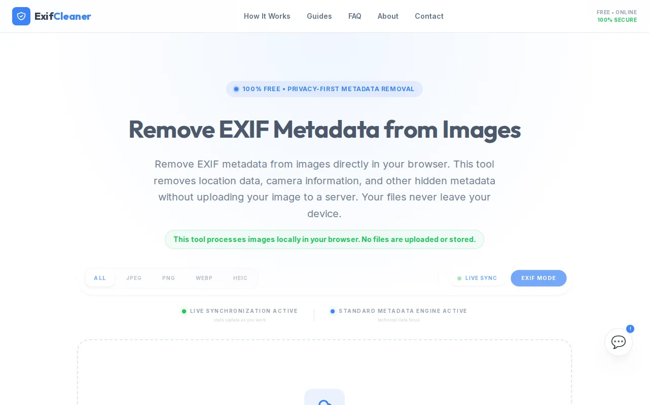 EXIF Cleaner – Remove image metadata directly in the browser
