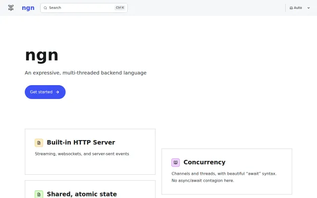 Ngn – a new back end programming language