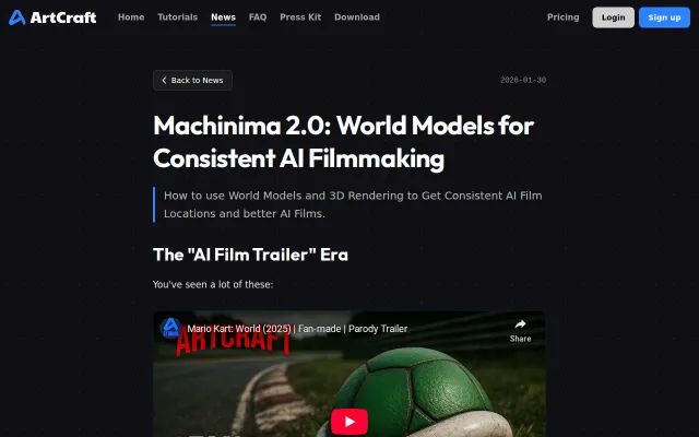 3D and World Models for Consistent AI Filmmaking