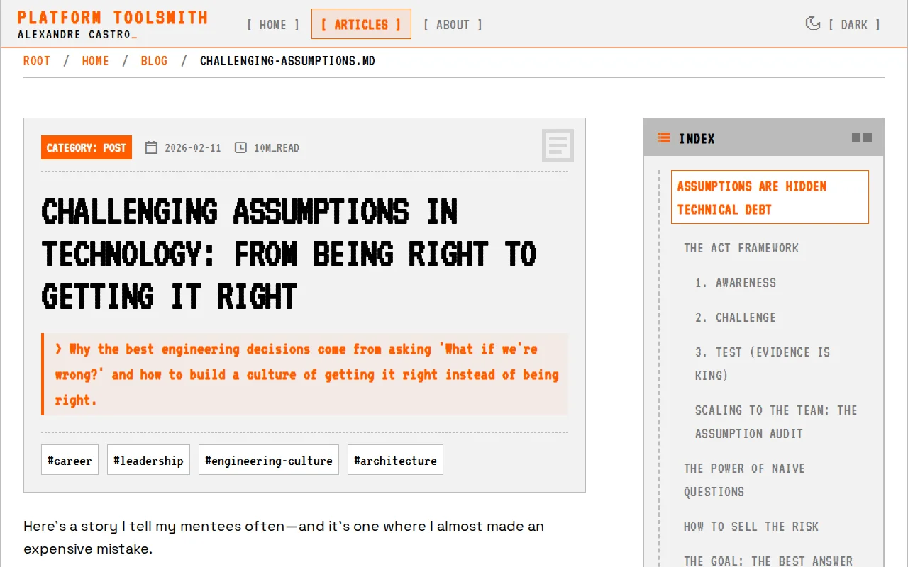 How to challenge technical assumptions before they cost you