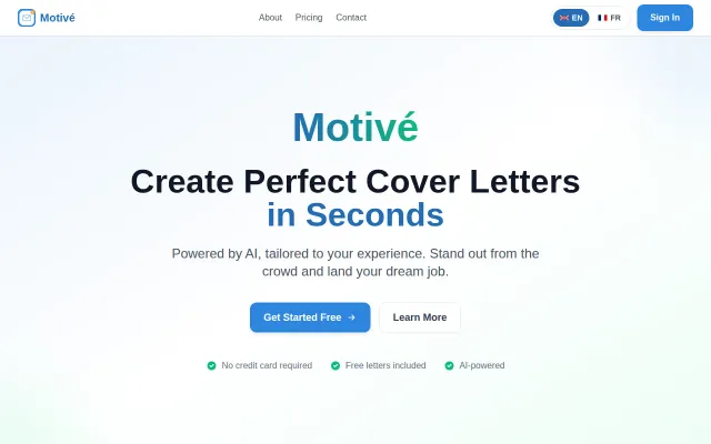 Motivé – AI-generated cover letters tailored to job descriptions
