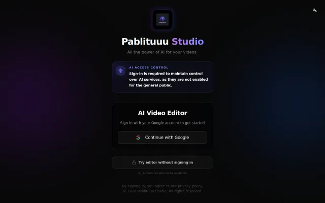 Pablituuu – Web Video Editor with AI Highlights (WebGL, FFmpeg WASM)