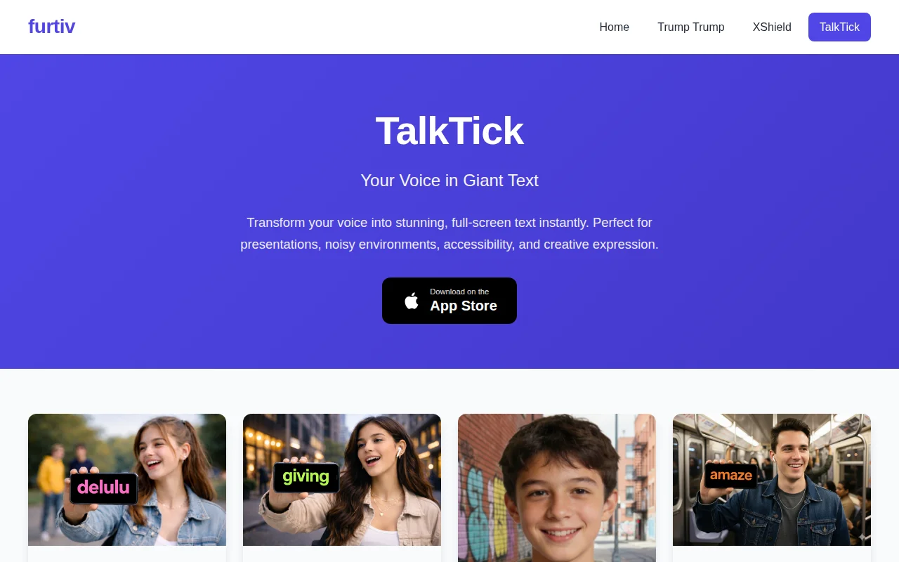 TalkTick – Speech to (big) text, one word at a time (iPhone/iPad App)