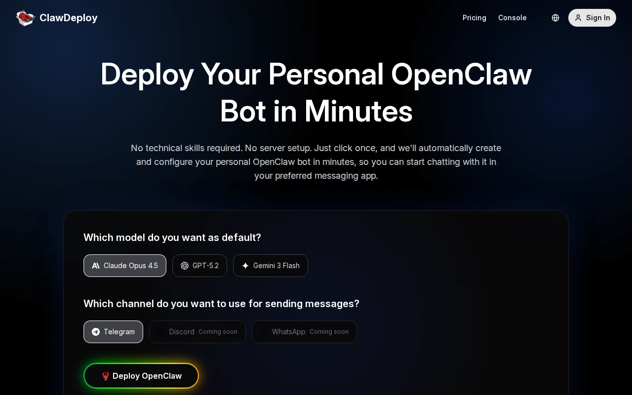 ClawDeploy – OpenClaw deployment for non-technical users