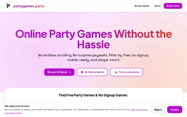 Find good party/happy hour games quick