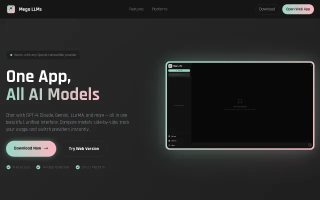 Mega LLMs – Universal AI chat client for any OpenAI-compatible API