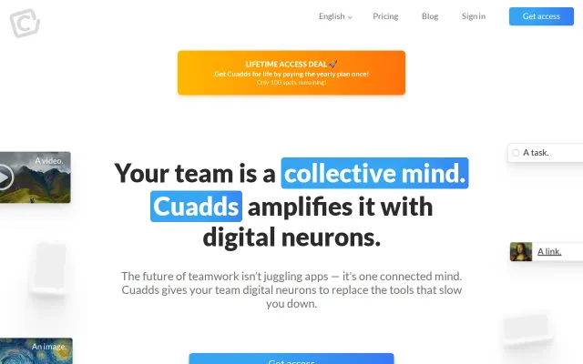 Cuadds – Workspace with one element type (no pags/fldrs/fles distinctn)