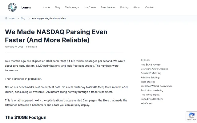 We Made Nasdaq Parsing Even Faster (and More Reliable)