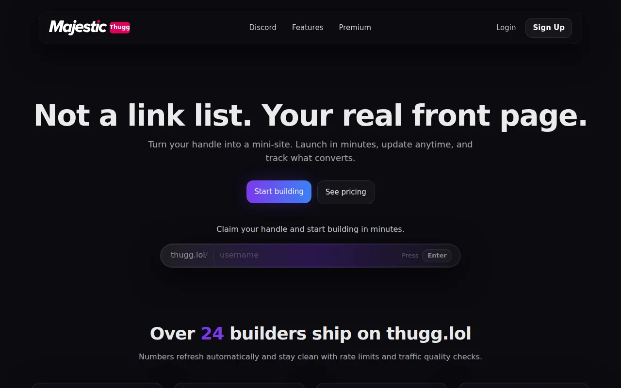 Digital identity pages with traffic quality