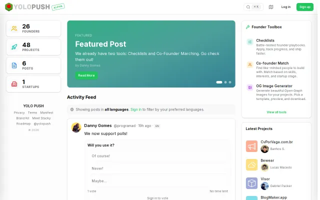 YOLO Push – The HQ for Founders