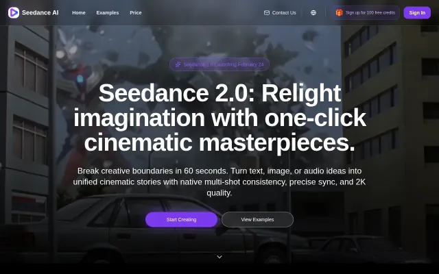 Seedance 2.0 - Create cinematic AI videos from text and images