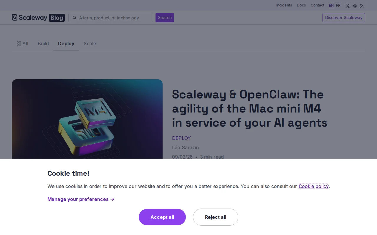 Running OpenClaw on a managed Mac Mini 4 instance