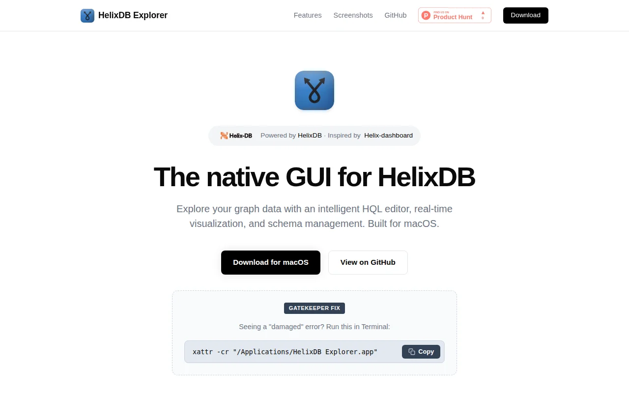 Native macOS GUI for HelixDB graph database