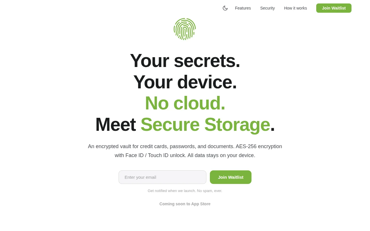 Secure Storage – An offline encrypted vault for iOS