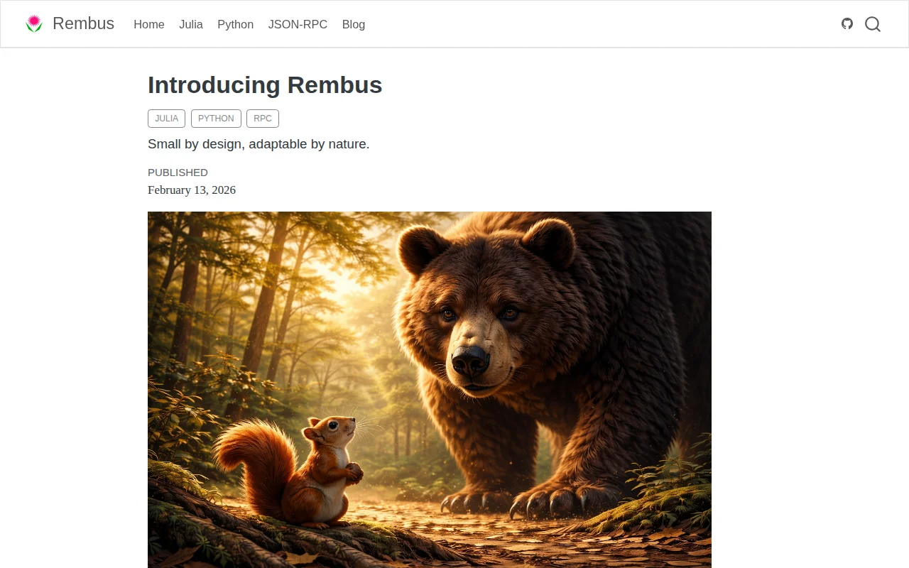 Rembus – Distributed Messaging (Julia, Python)