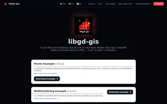 Libgd-GIS – Render maps and GIS data directly in Ruby (GeoJSON → Image)