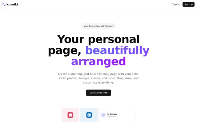 Kumiki – A Bento.me Clone