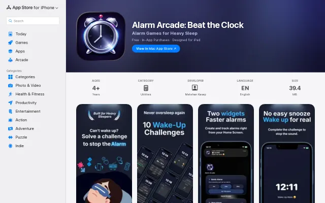 Alarm Arcade – an alarm app that only stops after you beat a mini-game