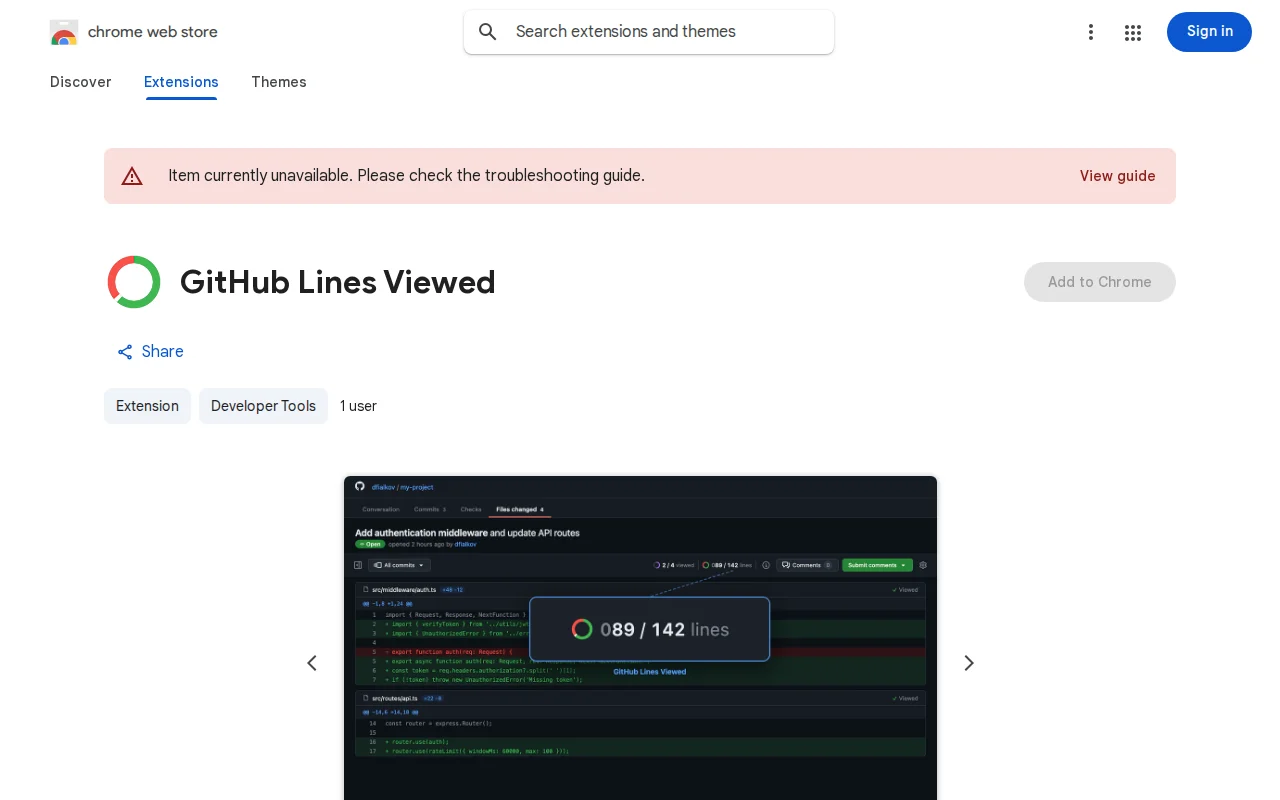 GitHub "Lines Viewed" extension to keep you sane reviewing long AI PRs