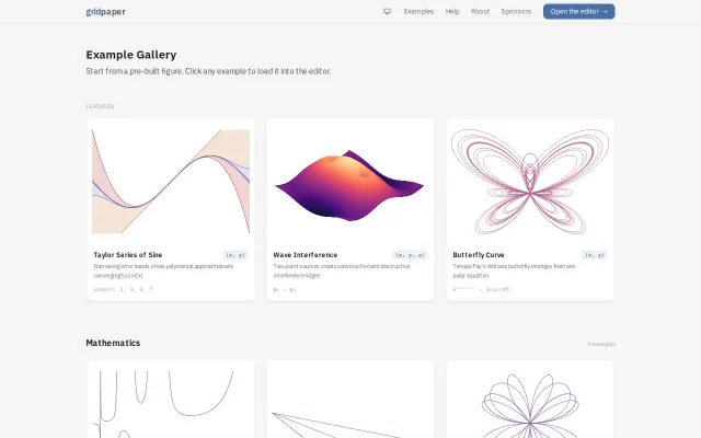 Gridpaper: Scientific figures in the browser (gnuplot, WASM)