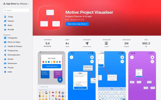 Create a clean tree graph of your projects with my App on iOS