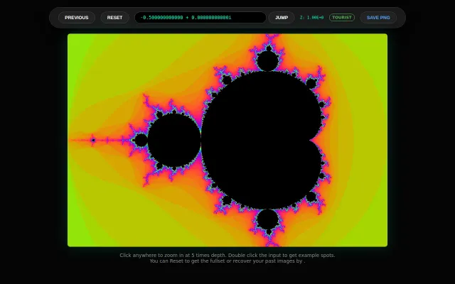 Vanilla JavaScript Mandelbrot Explorer