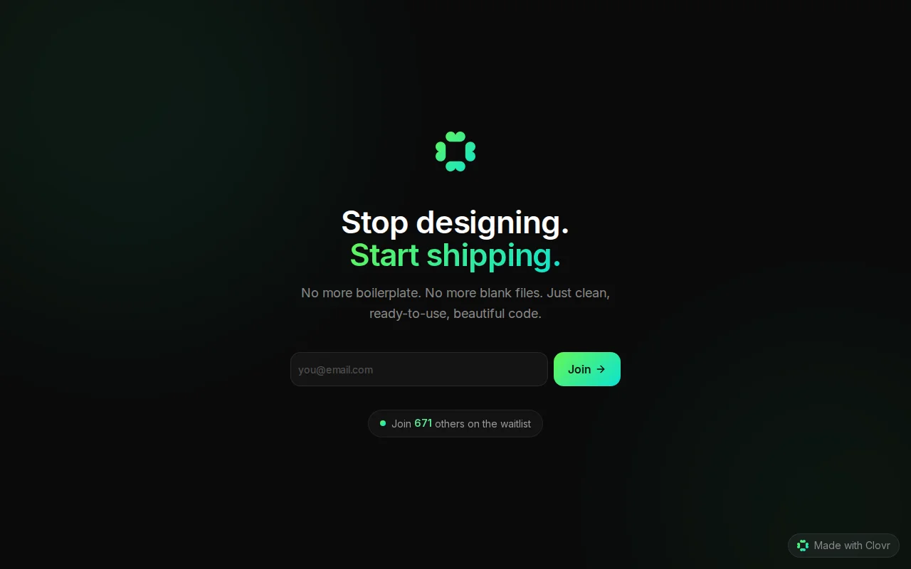 Clovr – Generate structured Next.js front ends from a prompt