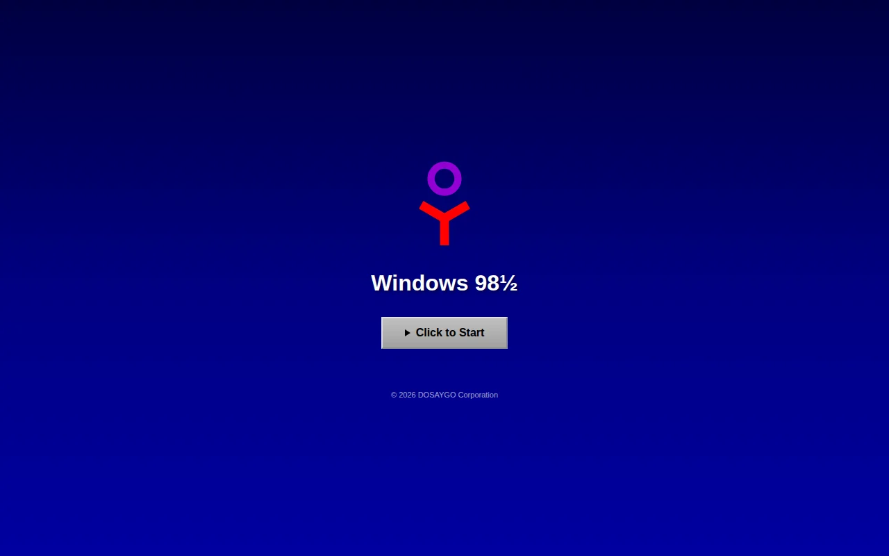 Windows 98½ – fake desktop, real Internet