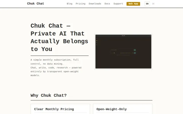 Chuk.chat – Privacy-first AI chat with multiple models