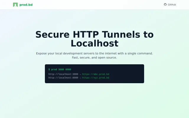 Prod.bd – Open-Source Ngrok Alternative Powered by Cloudflare Workers