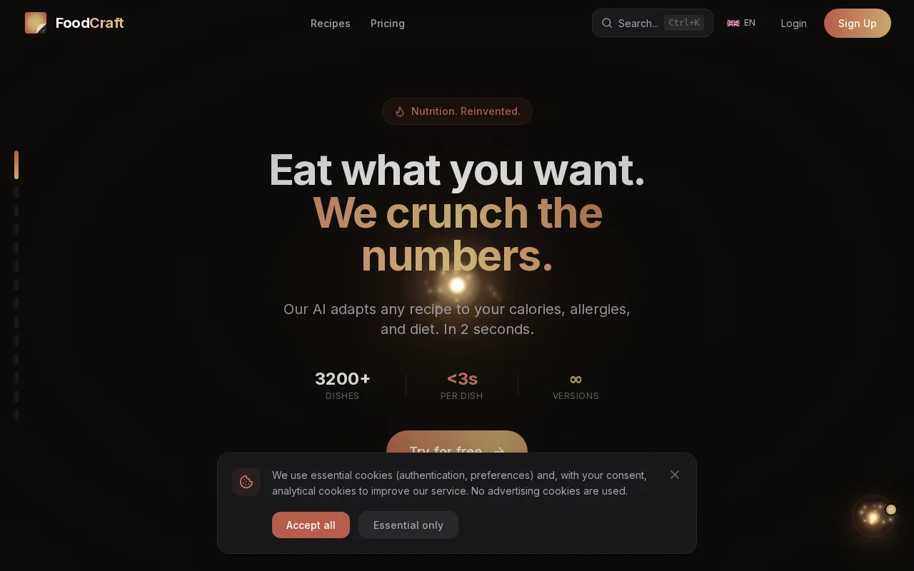 FoodCraft – AI cooking assistant that adapts recipes to your diet/goals