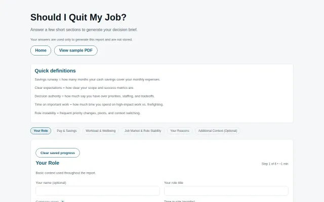 Decision Audit – A deterministic decision engine for career pivots