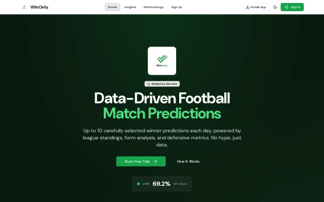 WinOnly – A transparent, rule-based football match prediction engine