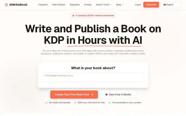AIWriteBook – AI tool to write, design, and publish full-length books