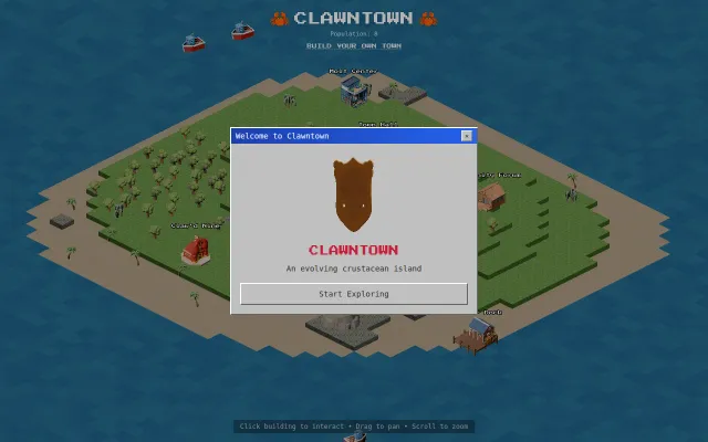 Clawntown – An Evolving Crustacean Island