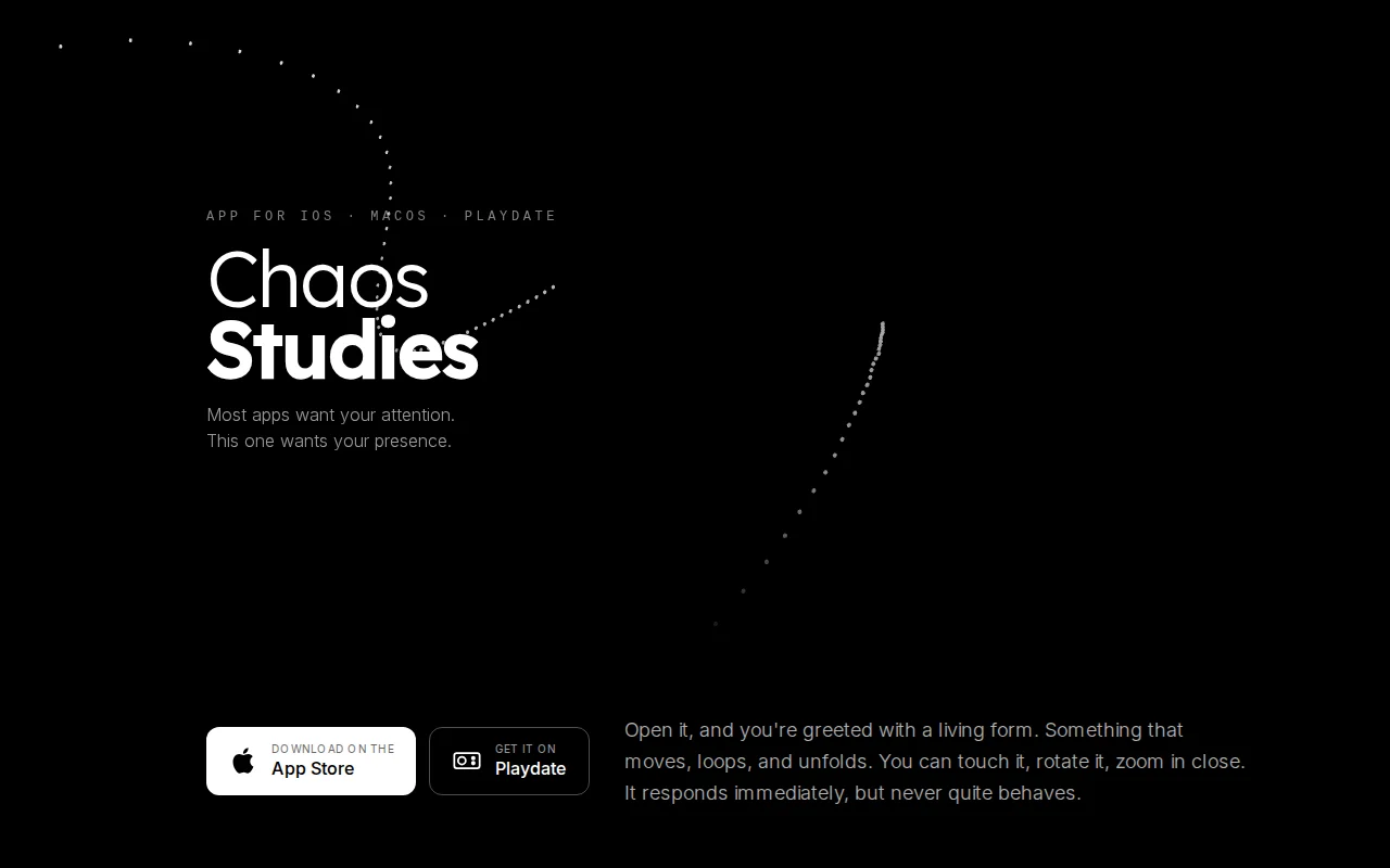 Chaos Studies – attractors and spatial audio (iOS/Mac/Playdate)