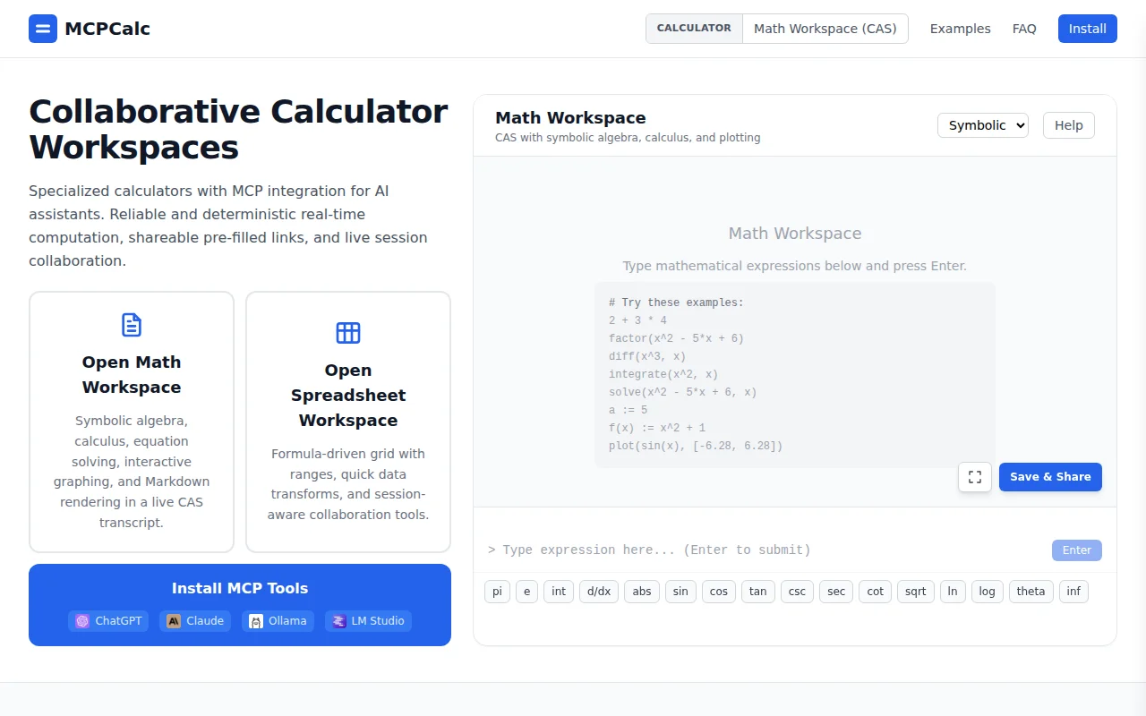 Mcpcalc.com – collaborative math documents for people and agents