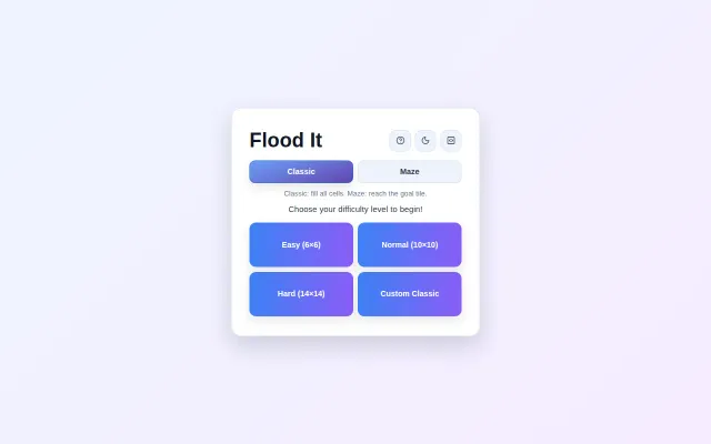 We rebuilt Flood-It in Bun/vanilla JavaScript, and added a Maze mode