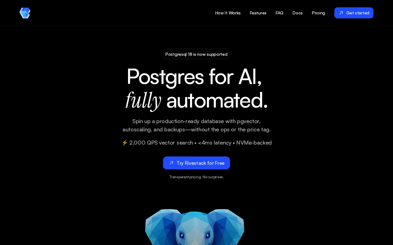 Rivestack – Managed PostgreSQL with pgvector, $29/mo