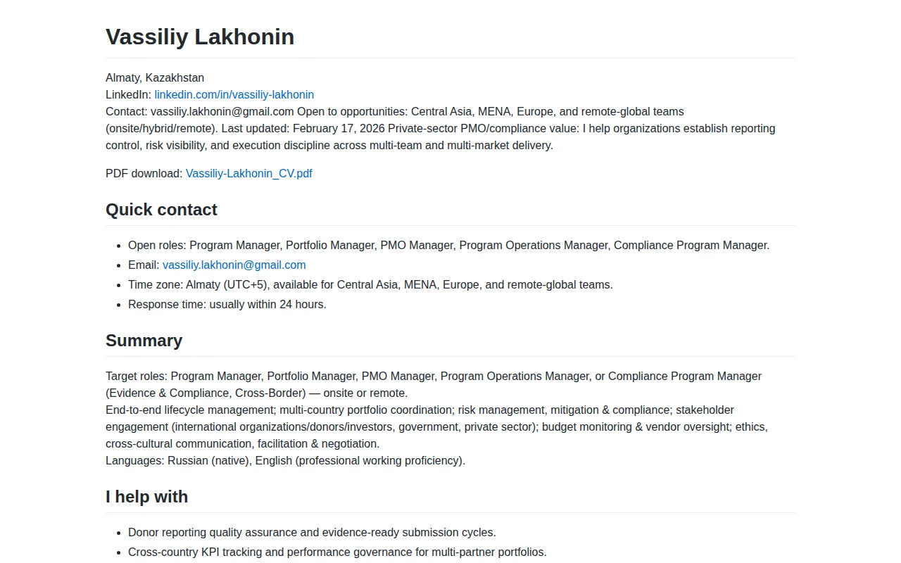 Non-technical person used Codex to make an AI-searchable CV site