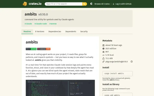 Ambits – Claude Code agent coverage tooling