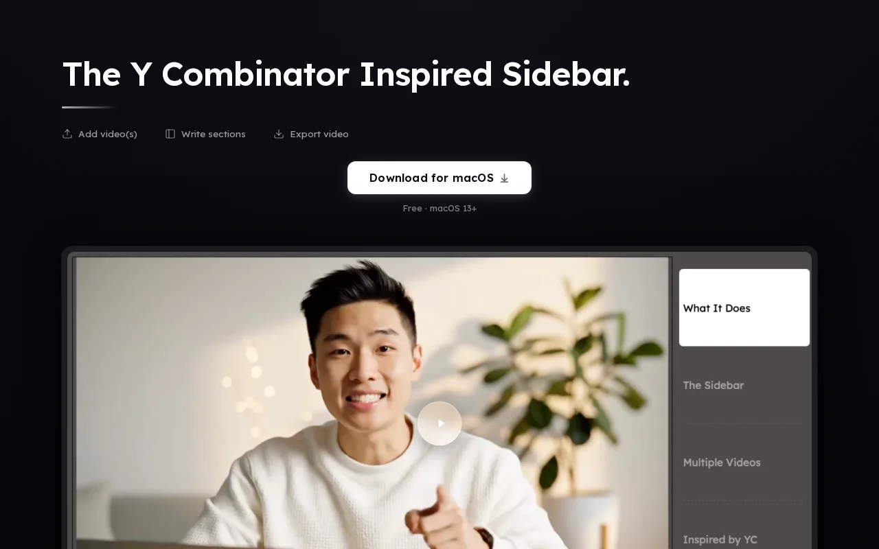 Built a Mac app to add sidebars to videos, like YC does on YouTube