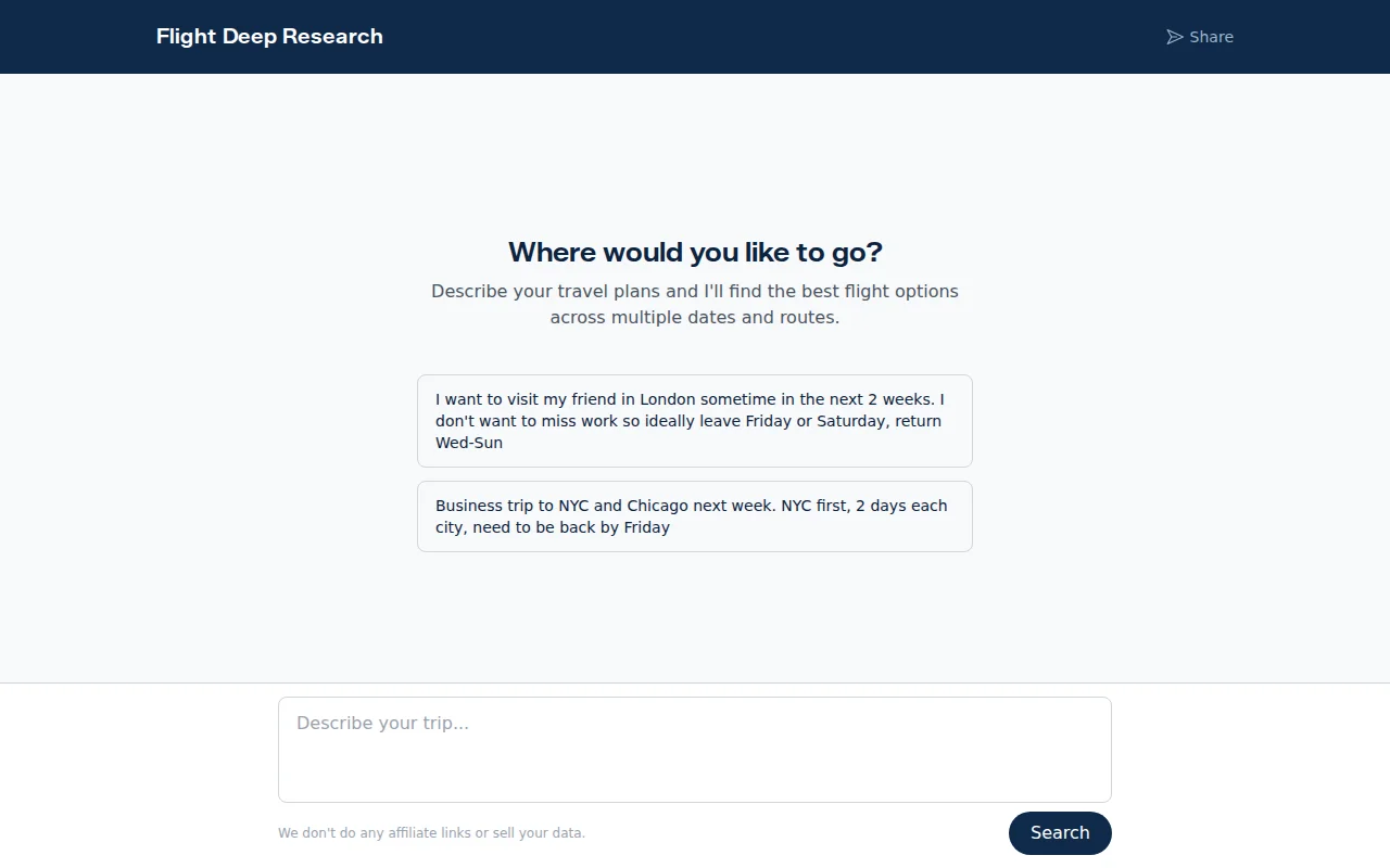 Deep Research for Flights