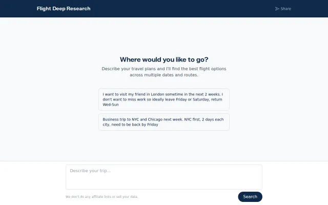 Deep Research for Flights