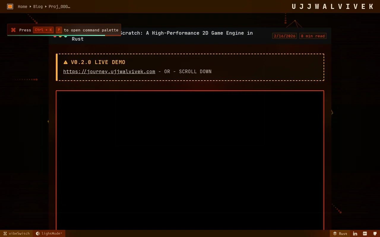 Journey – A Custom 2D ECS Game Engine Written in Rust and WGPU