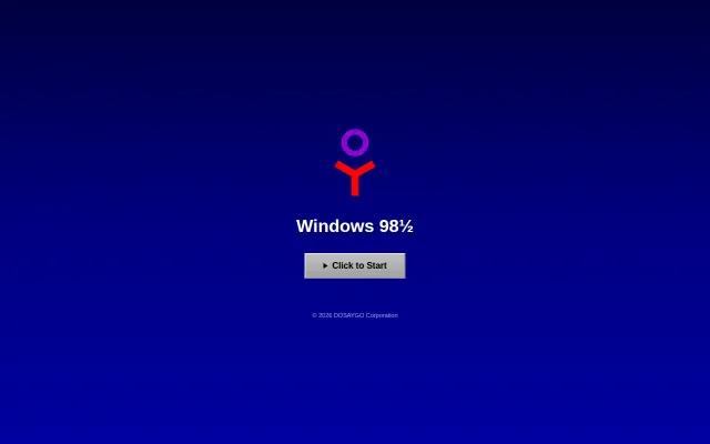Windows 98 web desktop with a functional remote browser (no CORS)