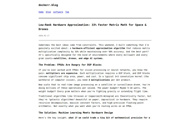 Low-rank approximation for 3x3 FPGA convolutions (33% less DSP usage)