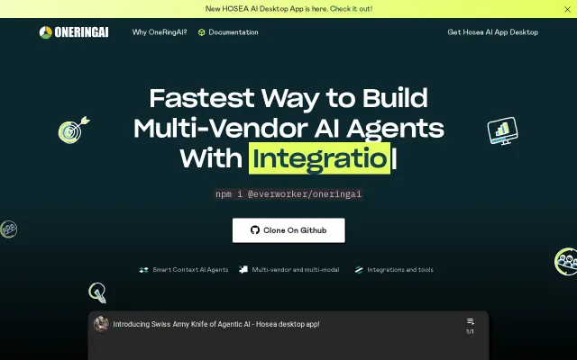 OneRingAI – Single TypeScript library for multi-vendor AI agents